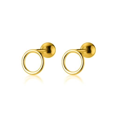 Ohrringe Ohrstecker Damen Schmuck Earrings Hohle Runde Ohrstecker Für Frauen Hochzeit Baby Mädchen Minimalistisch Gold von bicup