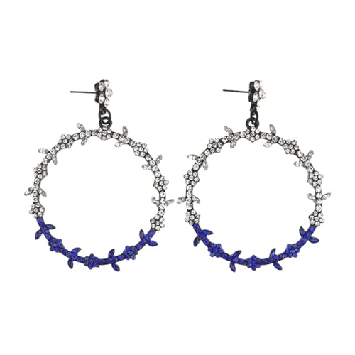 Ohrringe Ohrstecker Damen Schmuck Earrings Big Circle Ohrring Für Frauen Bohemian Wedding Ohrringe Blau von bicup