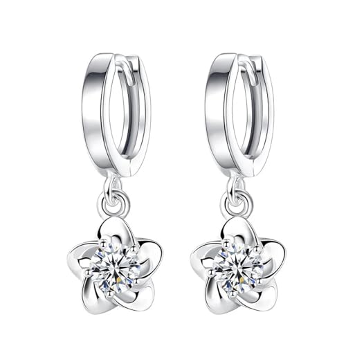 Ohrringe Ohrstecker Damen Schmuck Earringsblume Tropfen Ohrringe Für Frauen Vintage Hochzeitsmädchen Weiß von bicup