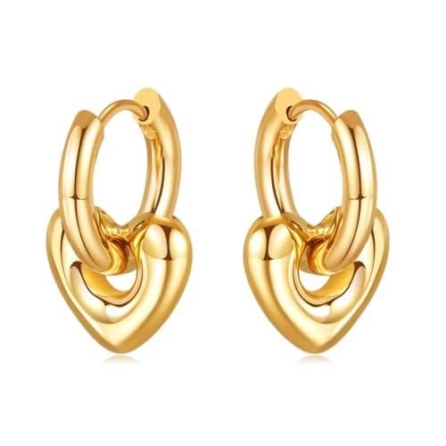 Ohrringe Ohrstecker Damen Schmuck Earringseinfache Hohle Liebesherz Ohrringe Für Frauen Party Hochzeit Dd-Te358-Gold von bicup