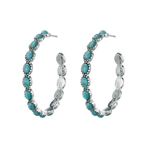 Ohrringe Ohrstecker Damen Schmuck Earringsperlen Creolen Für Frauen Runde Boho Vintage Ohrringe Blau von bicup