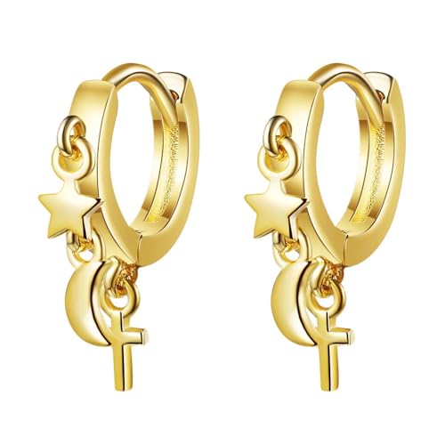 Ohrringe Ohrstecker Damen Schmuck Earringsvintage Moon Star Cross Creolen Für Frauen Hochzeit Gold von bicup