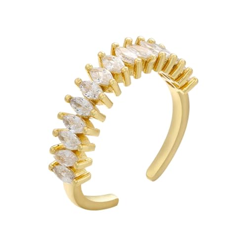 Ring Ringe Damen Bijouterie Herren Ringe Für Damen Wellenform Chunky Ring Gold von bicup