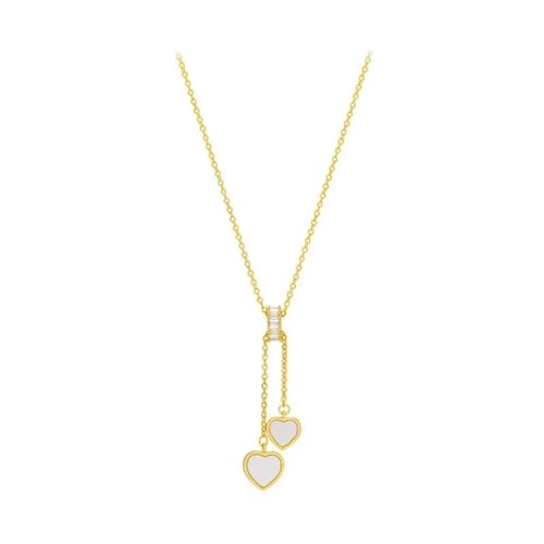 bicup Halskette Ketten Schmuck Herren Frauen Anhänger Necklace Herzanhänger Halsketten Für Frauen Sweet Neck Kette Weiß von bicup