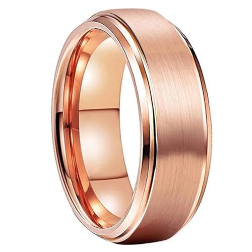 bicup Ring Ringe Damen Bijouterie Herren 8Mm Männer Abgeschrägter Ring Hochzeit Verlobungsring Für Männer Jubiläum Accessoires 11 Gold von bicup