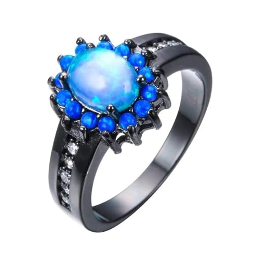 bicup Ring Ringe Damen Bijouterie Herren Damen Ring Oval Feuerring Hochzeit Für Frauen Vintage Ringe Accessoires 9 Blau von bicup