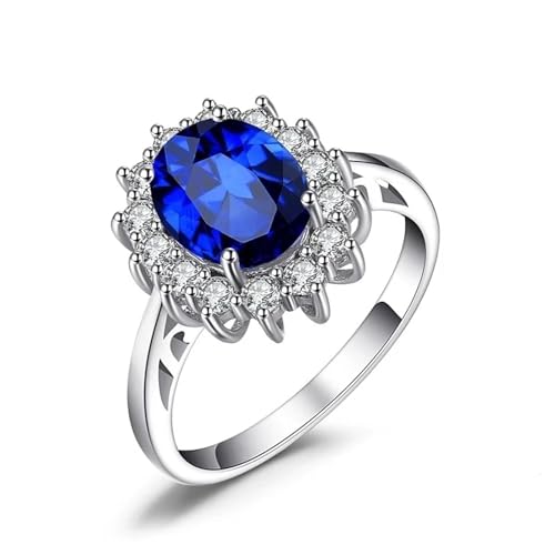 bicup Ring Ringe Damen Bijouterie Herren Frauen Ring Blau Ringe Braut Hochzeit Verlobungsring Jubiläum Für Frauen 8 Blau von bicup