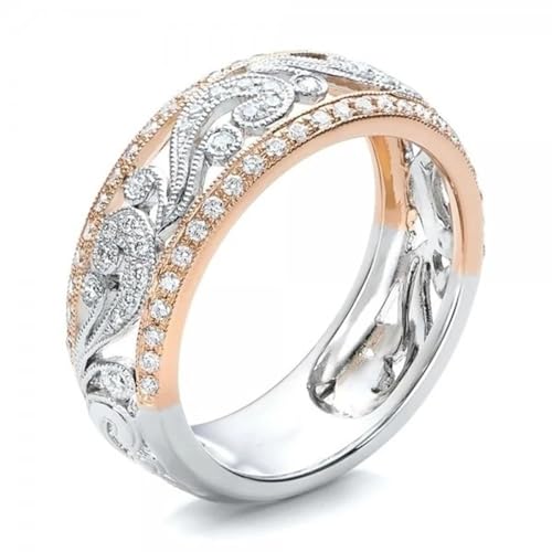 bicup Ring Ringe Damen Bijouterie Herren Frauen Ringe Hohle Blume Braut Hochzeit 6 Gold von bicup