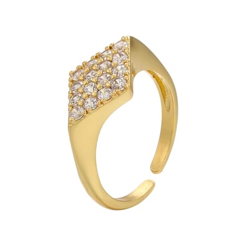 bicup Ring Ringe Damen Bijouterie Herren Geometrische Rautenringe Für Damen Öffnungsringe Schlichter Trendring Gold von bicup