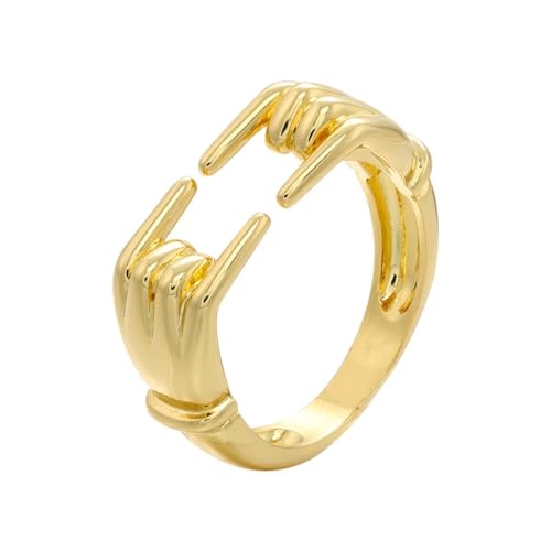 bicup Ring Ringe Damen Bijouterie Herren Liebe Umarmung Ring Europäisch Amerikanisch Für Frauen Männer Offene Ringe Gold von bicup