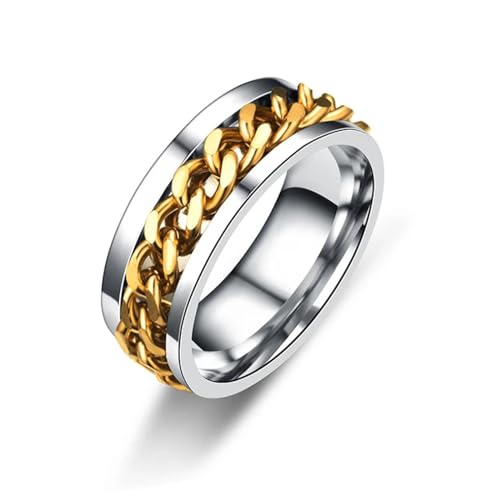 bicup Ring Ringe Damen Bijouterie Herren Männer Ringe Kettenringe Unisex Für Frauen Party 12 Gold von bicup