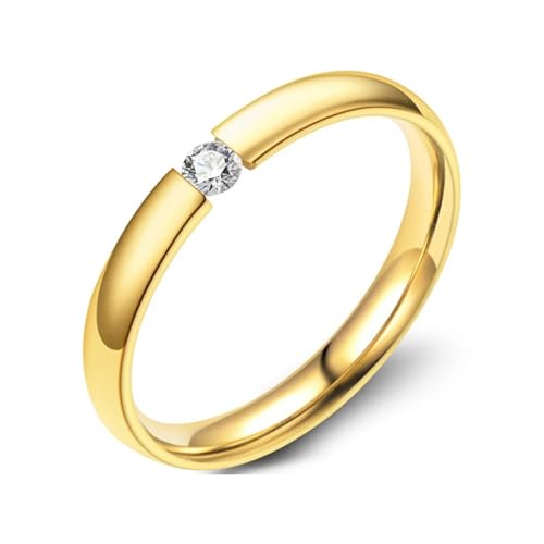 bicup Ring Ringe Damen Bijouterie Herren Minimalistischer 4-Farbiger Ring Weiblicher Männlicher Ehering Weiblicher Gestapelter Ring 10 Gold von bicup