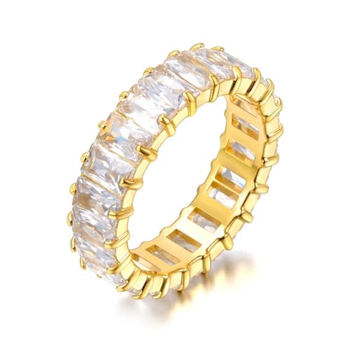 bicup Ring Ringe Damen Bijouterie Herren Weiße Grüne Ringe Für Frauen Wasserdicht 7 R23022G-Weiß von bicup