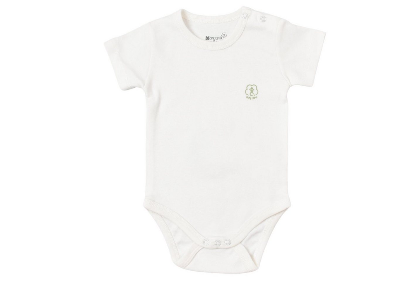 biorganic Kurzarmbody Basic Nature für Jungen und Mädchen, Unisex, Baby Body (1-tlg) Kurzarm, 100% Bio-Baumwolle, GOTS-zert., mit praktischen Druckknöpfen von biorganic