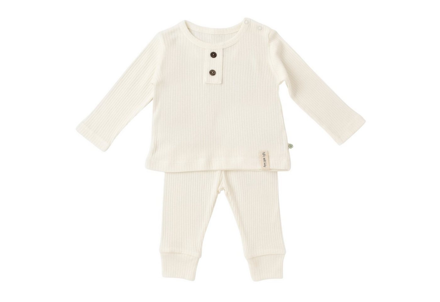 biorganic Pyjama Soft Modal Shirt & Hose Baby Set für Jungen und Mädchen Unisex (Pyjama-Set, 2 tlg., Langarmshirt + Hose) gerippte Textilstruktur, 50% Bio-Baumwolle 50% Modal Größe 62-80 von biorganic