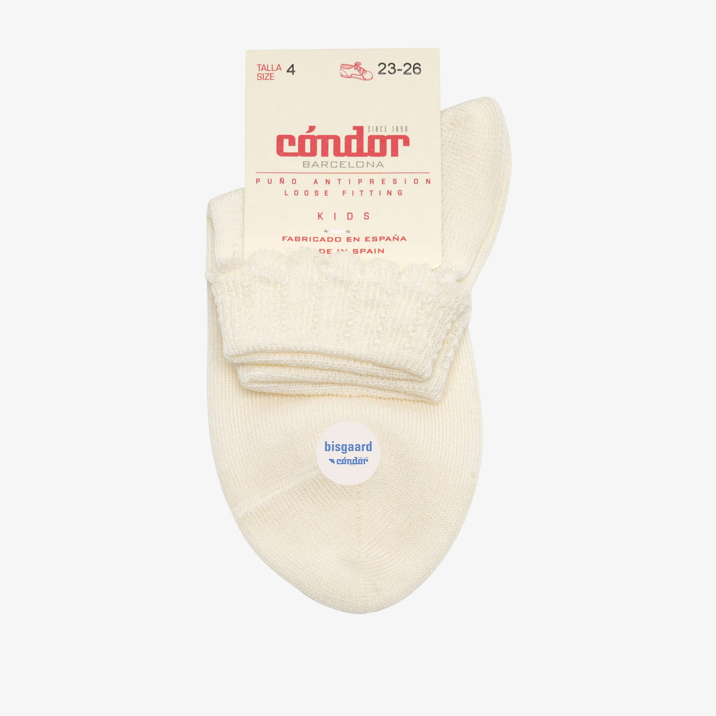 bisgaard x Cóndor cotton ankle sock with openwork cava - 1-2Y von bis-kids