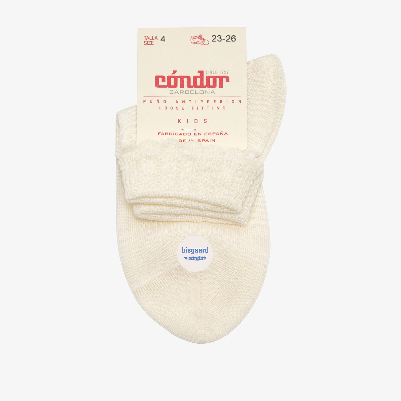 bisgaard x Cóndor cotton ankle sock with openwork cava - 3-4Y von bis-kids