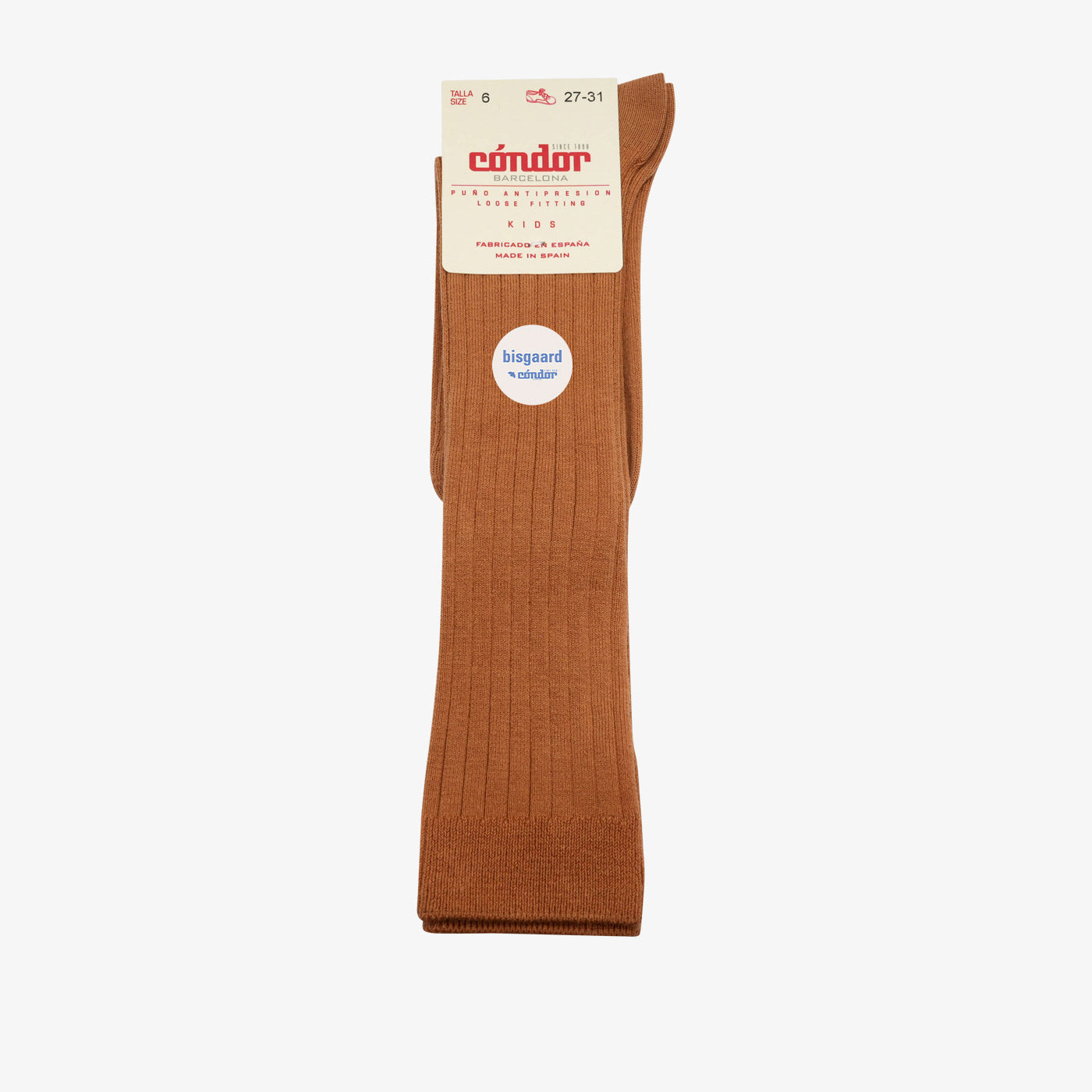 bisgaard x Cóndor cotton rib knee high socks canela - 1-2Y von bis-kids