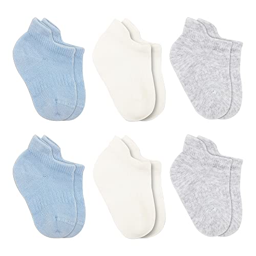 bistyle Baumwolle 6 Paar Baby Socken für Neugeborene Säugling 0-6 Monate bis 3 Jahre | Stopper Socken Nahtlos Socken | Jungen Mädchen Kindersocken (as3, age, 0_month, 6_months, Blau) von bistyle