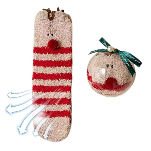 Flauschige Weihnachtssocken für Damen, Weihnachtsthema Lässige dicke Socken, Wintersocken, Thermosocken zum Schlafen im Innenbereich, für Damen und Mädchen, Weihnachtsgeschenke Boiler von boiler