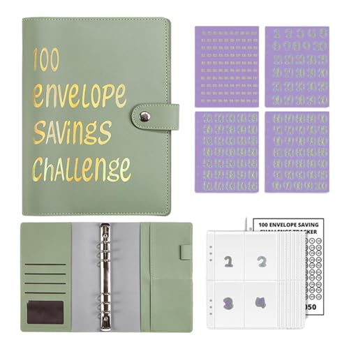 Herausforderung „Geld sparen“ - 100 Umschlag-Challenge-Ordner | Spar-Budgetbuch für 100 Umschläge, Geldspar-Challenge-Kit, Geschenk als Challenge-Buch für Verliebte Boiler von boiler