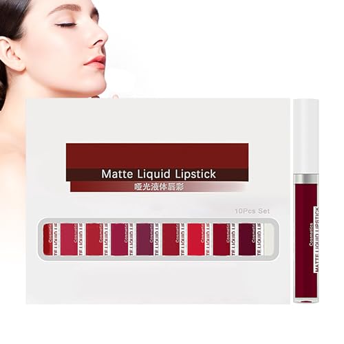 Nicht klebriger Lipgloss,Antihaft-Lippenfleck-Make-up-Flüssiglippenstift - Langlebiges Lipgloss-Set mit 1 Lippenöl, pigmentierte wasserfeste Lippen-Sets, Geschenk für Mädchen und Frauen Boiler von boiler