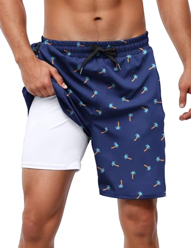 bolukets Badehose für Herren mit Kompression Liner 7" 2 in 1 Atmungsaktiv Badeshorts mit Reißverschlusstaschen Männer Elastisch Boardshorts mit Tunnelzug bolukets Badehose für Herren mit Kompression Liner 7" 2 in 1 Atmungsaktiv Badeshorts mit Reißverschlusstaschen Männer Elastisch Boardshorts mit Tunnelzug von bolukets