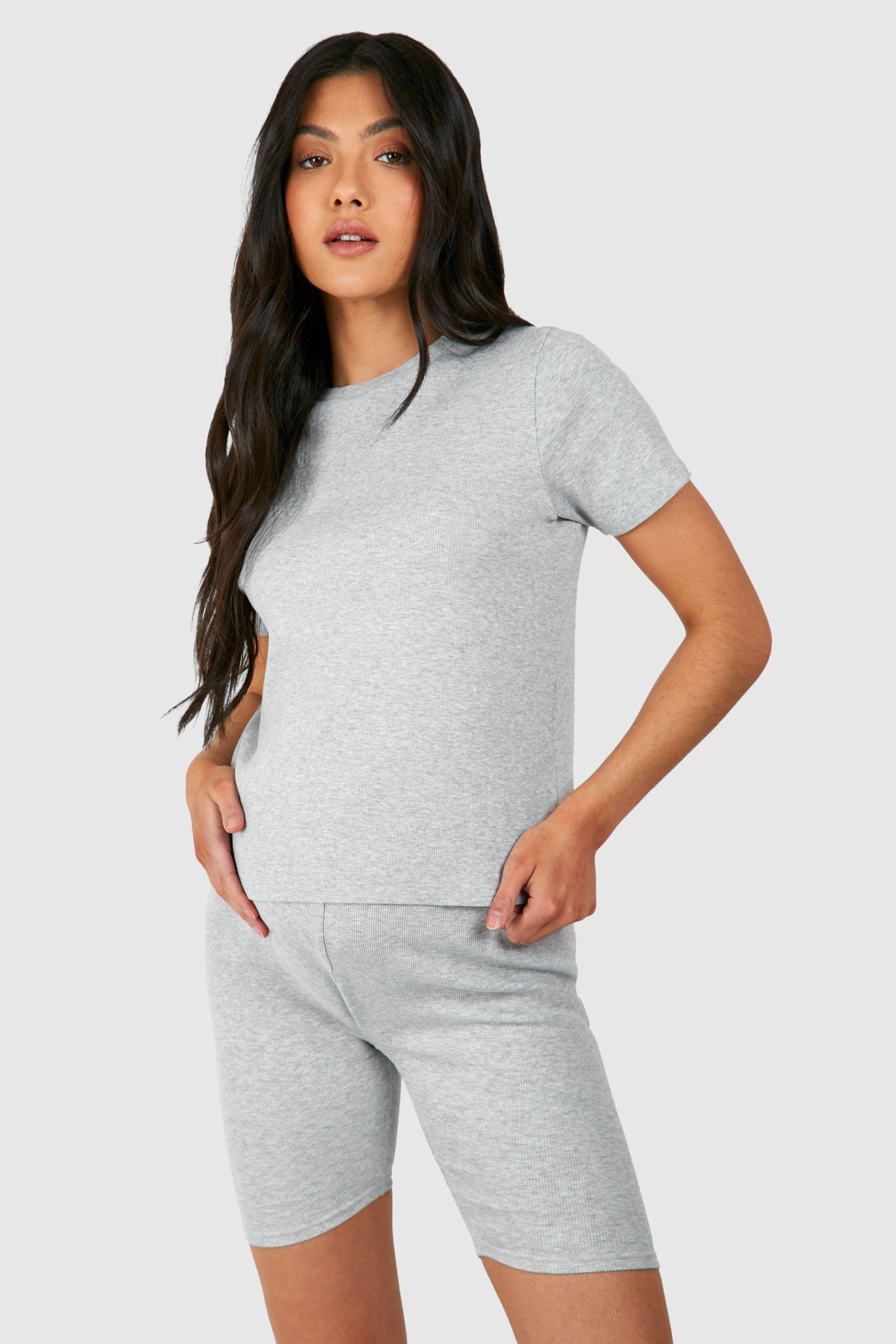Womens Maternity Ribbed Short Sleeve T-Shirt - Grey - 12, Grey von boohoo