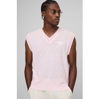 Kastiges besticktes Strick-Pullunder - Rosa - M, Rosa Kastiges besticktes Strick-Pullunder - Rosa - M, Rosa von boohooman