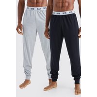 Mens 2er-Pack Man Loungewear-Jogginghose - Mehrfarbig - M, Mehrfarbig von boohooman