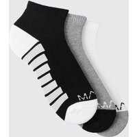 Mens 3er-Pack Man Dash Sportsocken - Mehrfarbig - ONE SIZE, Mehrfarbig von boohooman