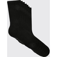 Mens 7 Pack Plain Sport Socks - Schwarz - ONE SIZE, Schwarz von boohooman