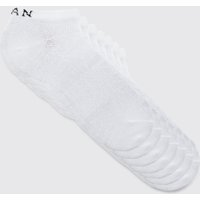 Mens 7er-Pack Man Sneaker-Socken - Weiß - ONE SIZE, Weiß von boohooman