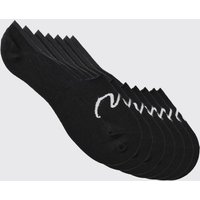 Mens 7er-Pack unsichtbare Man Signature Socken - Schwarz - ONE SIZE, Schwarz von boohooman