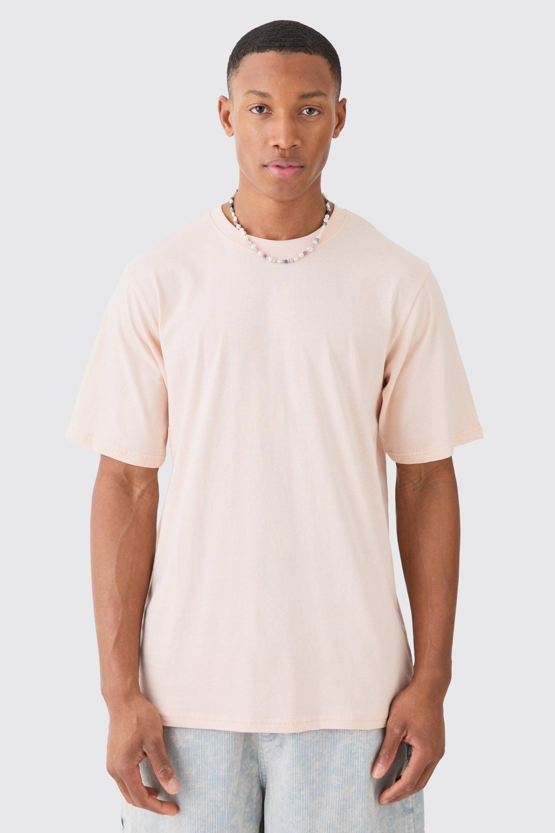 Mens Basic Crew Neck T-shirt - Rosa - L, Rosa von boohooman