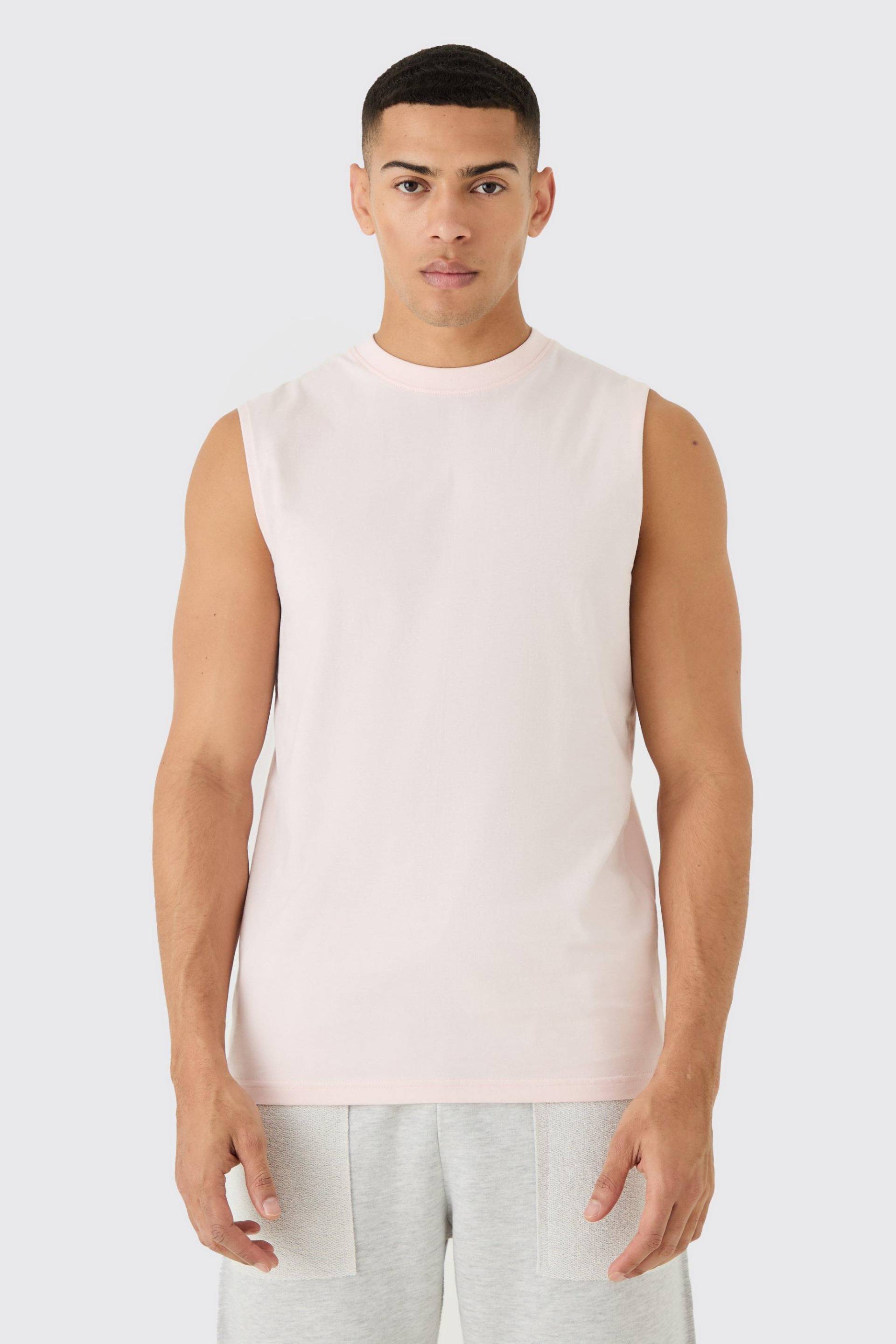 Mens Basic Man Triangle vest - Rosa - XS, Rosa von boohooman