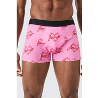 Mens Boxershorts mit Herz-Slogan - Rosa - XS, Rosa von boohooman