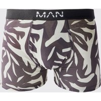 Mens Boxershorts mit abstraktem Print - Schwarz - L, Schwarz von boohooman