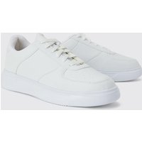 Mens Elegante Kunstleder-Sneaker - Ecru - 41, Ecru von boohooman