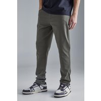 Mens Slim-Fit Stretch-Hose - Khaki - 28, Khaki von boohooman