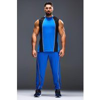 Mens Man Active Colorblock Jogginghose - Grau - L, Grau von boohooman