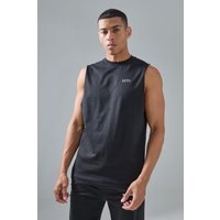 Mens Man Active Deep Cut Drop Armhole Jersey vest - Schwarz - L, Schwarz von boohooman