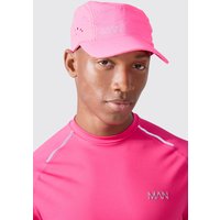 Mens Man Active Perforated Reflective Cap - Rosa - ONE SIZE, Rosa von boohooman