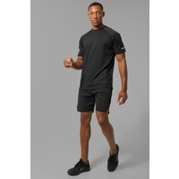 Mens Man Active Performance T-Shirt & Shorts - Schwarz - XXL, Schwarz von boohooman