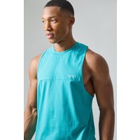 Mens Man Active Racer-vesttop - Petrol - XS, Petrol von boohooman