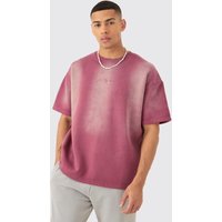 Mens Man Oversized Half Sleeve Sun Bleach Sweatshirt - Rosa - XS, Rosa von boohooman