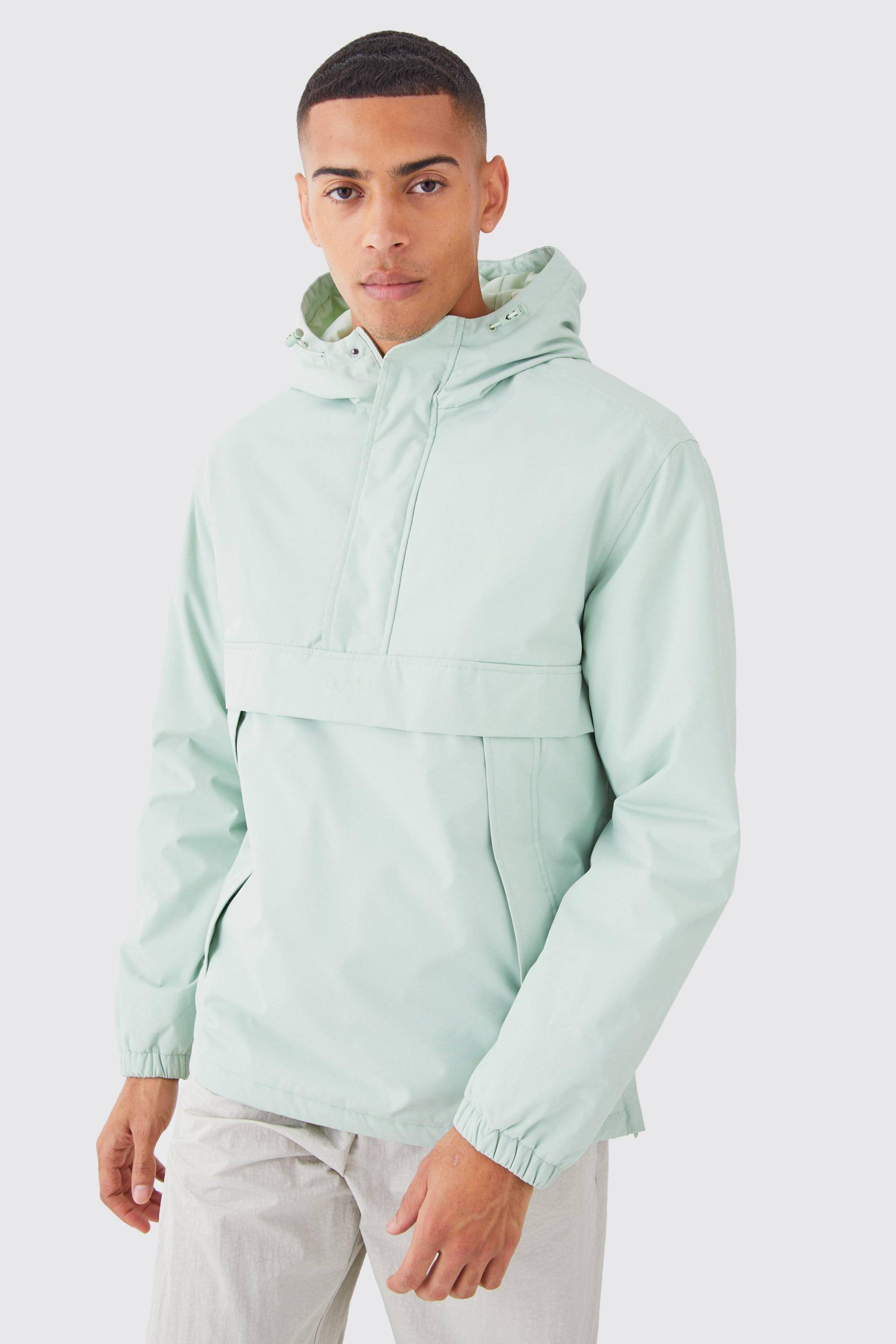 Mens Man Parka mit Kapuze - Grün - L, Grün von boohooman