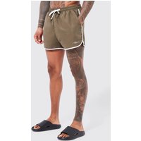 Mens Man Signature Badehose - Khaki - L, Khaki von boohooman