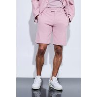 Mens Melton Wool Tailored Shorts - Rosa - 30, Rosa von boohooman