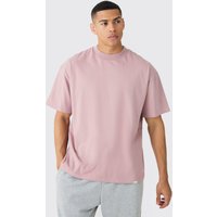 Mens Oversized Extended Neck Boxy Heavyweight T-shirt - Rosa - L, Rosa von boohooman